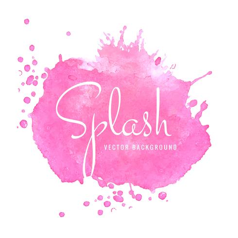 Beautiful watercolor pink splash design  vector