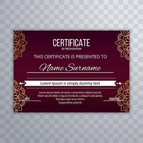 Abstract certificate design decorative template vector