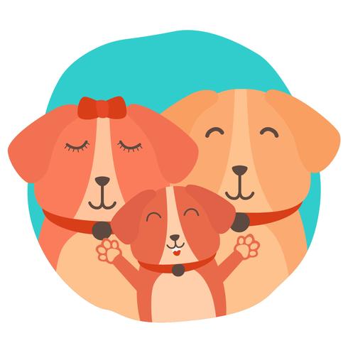 Dog Family Vector Illustration