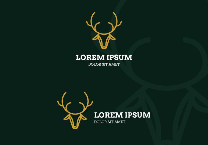 Deer Head Lineart Logotipo vector