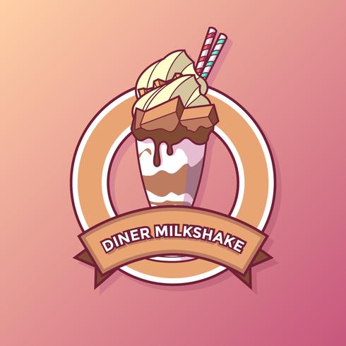 Diner Milkshake Logo Vector 