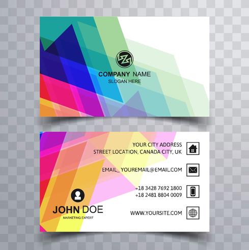 Elegant colorful business card template design vector