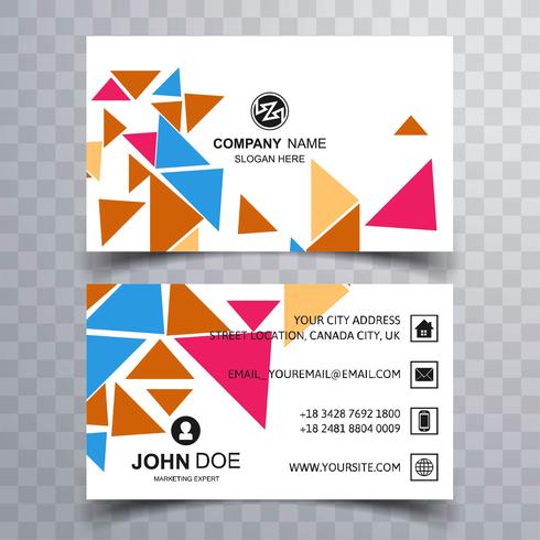 Modern colorful polygon business card template vector