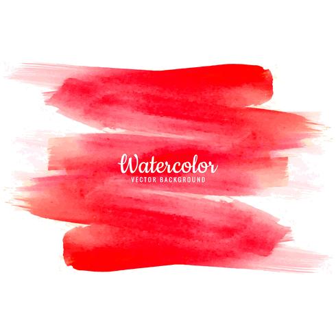 Abstract red watercolor hand draw stroke background vector