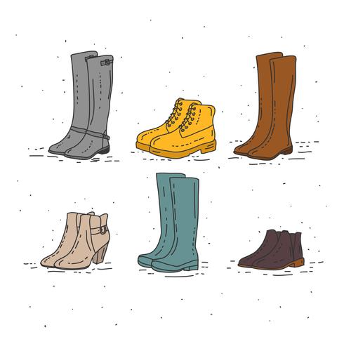 Vector de botas de otoño