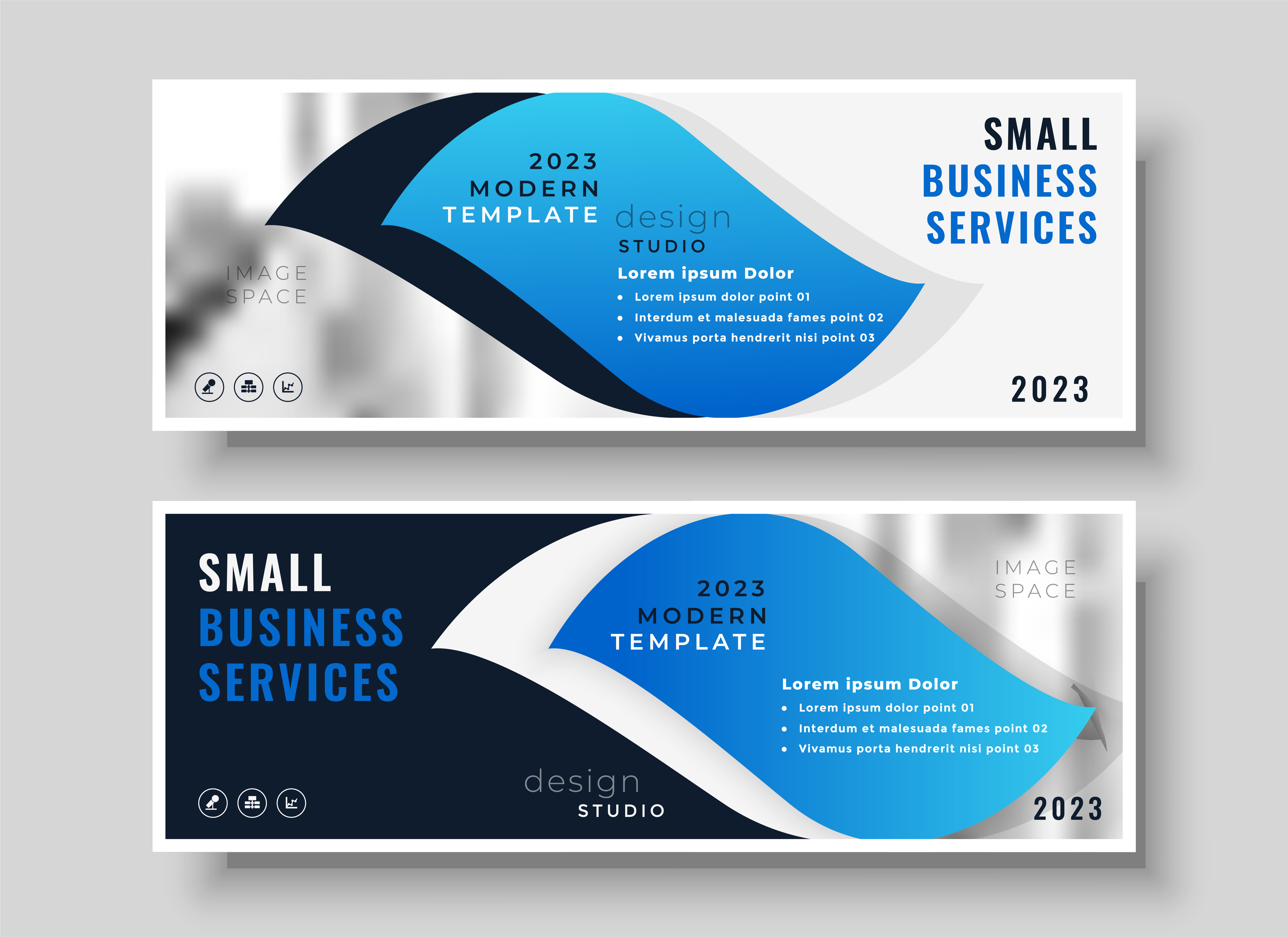 stylish blue business banner design template - Download Free Vector Art