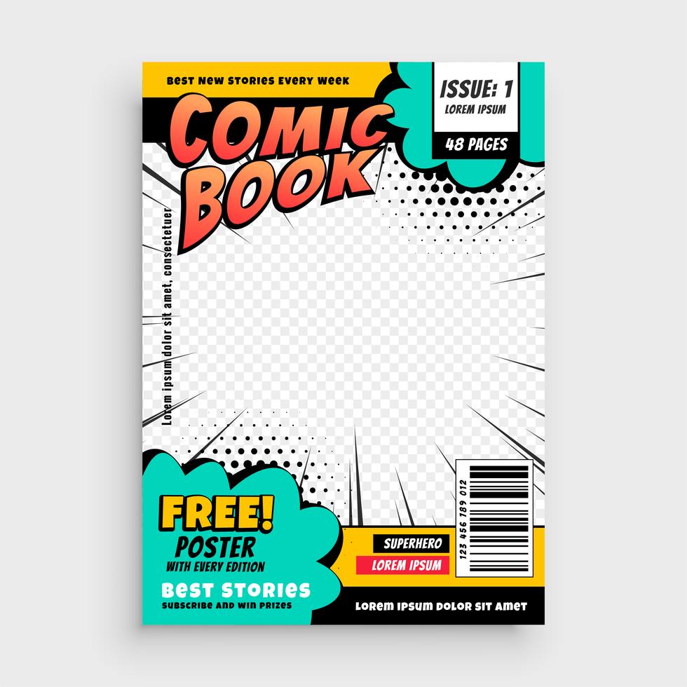 comic book page cover design concept - Download Free Vector Art, Stock