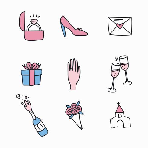 Doodled Engagement Icons vector