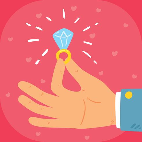 Engagement Proposal With Ring Vector