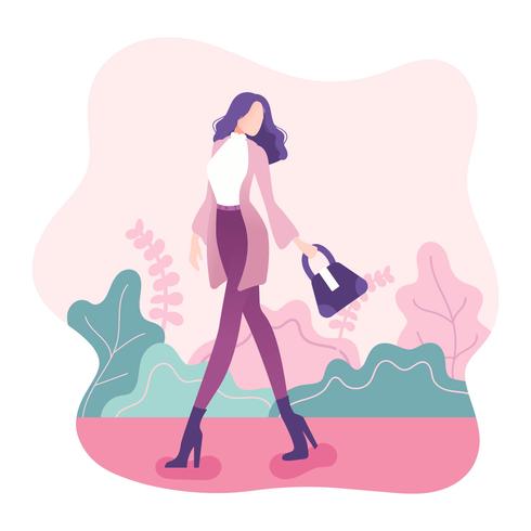 Girl in Fall Fashion Vector