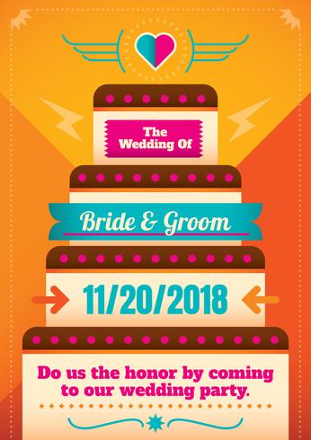 Wedding card vector