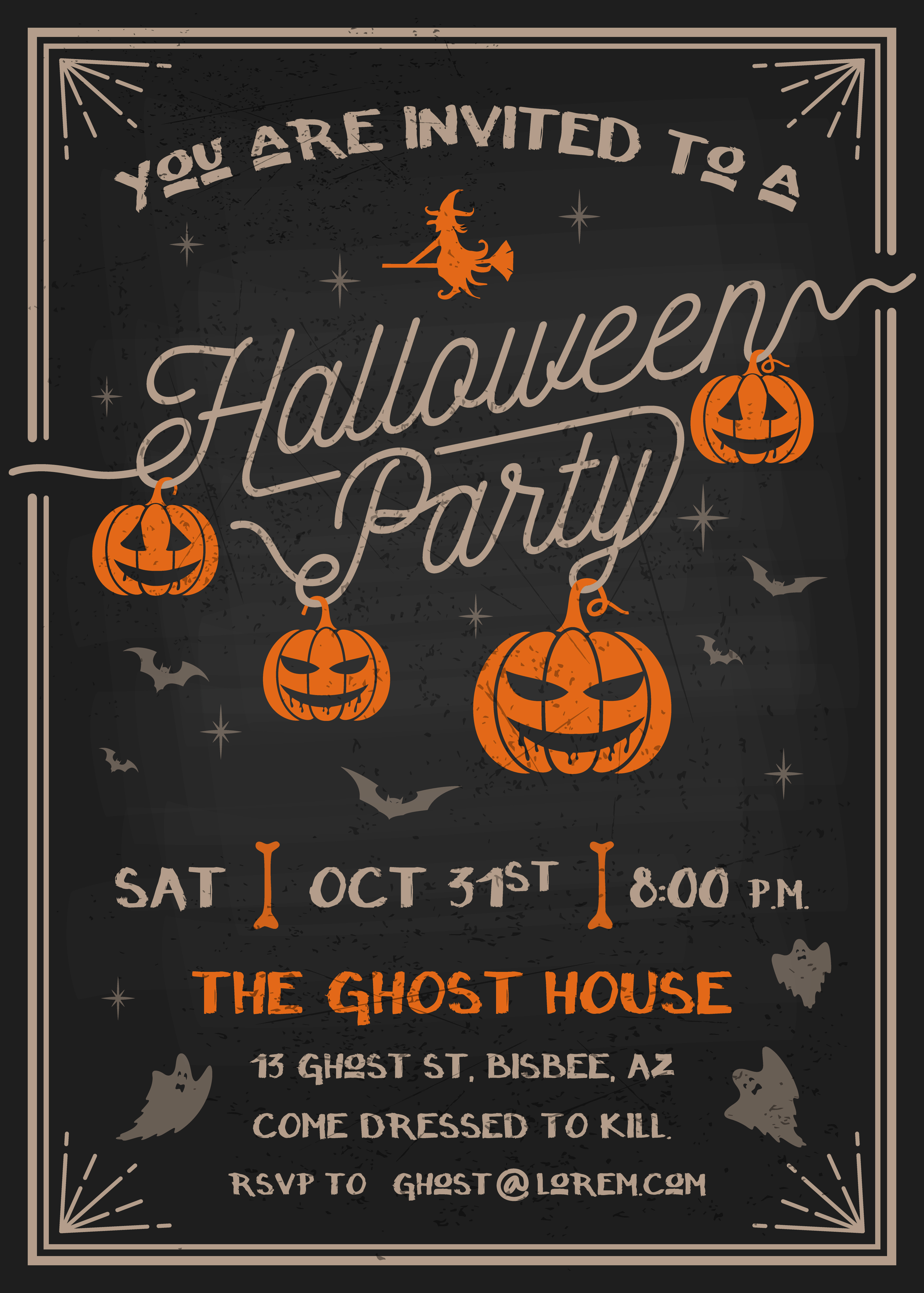 Blank Invitions Printable For Halloween Party Free