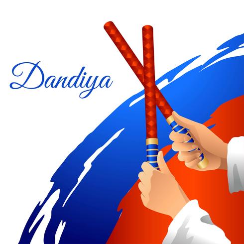 Dandiya Stick Dance Vector