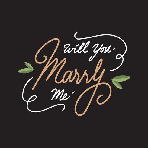 Will You Marry Me Letter Vector