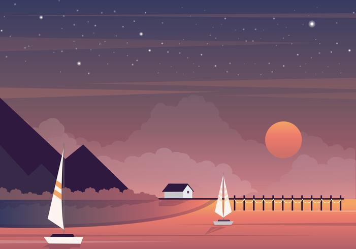 Vector hermoso paisaje ilustración