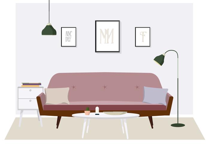 Vector habitación y muebles ilustración