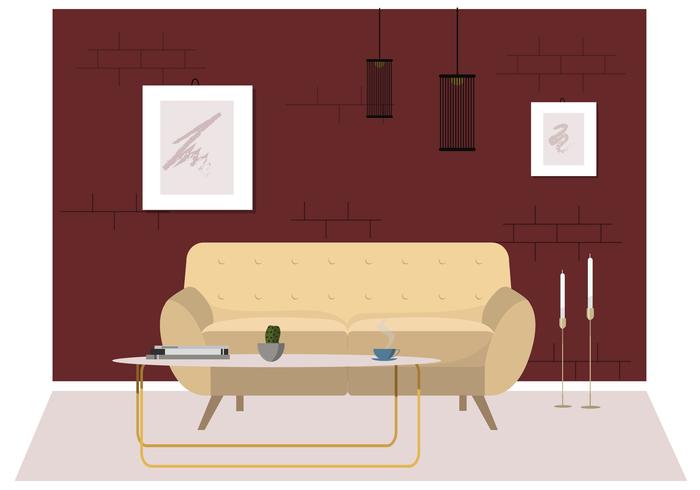 Vector ilustración de muebles de sala de estar