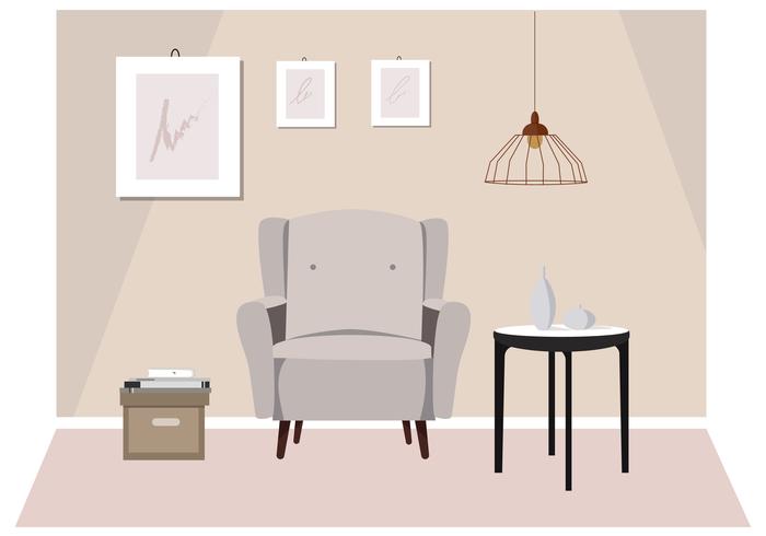 Vector habitación y muebles ilustración