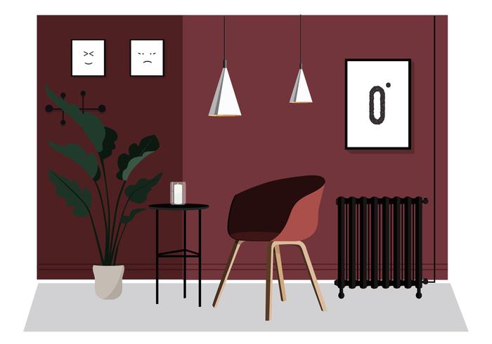 Vector habitación y muebles ilustración