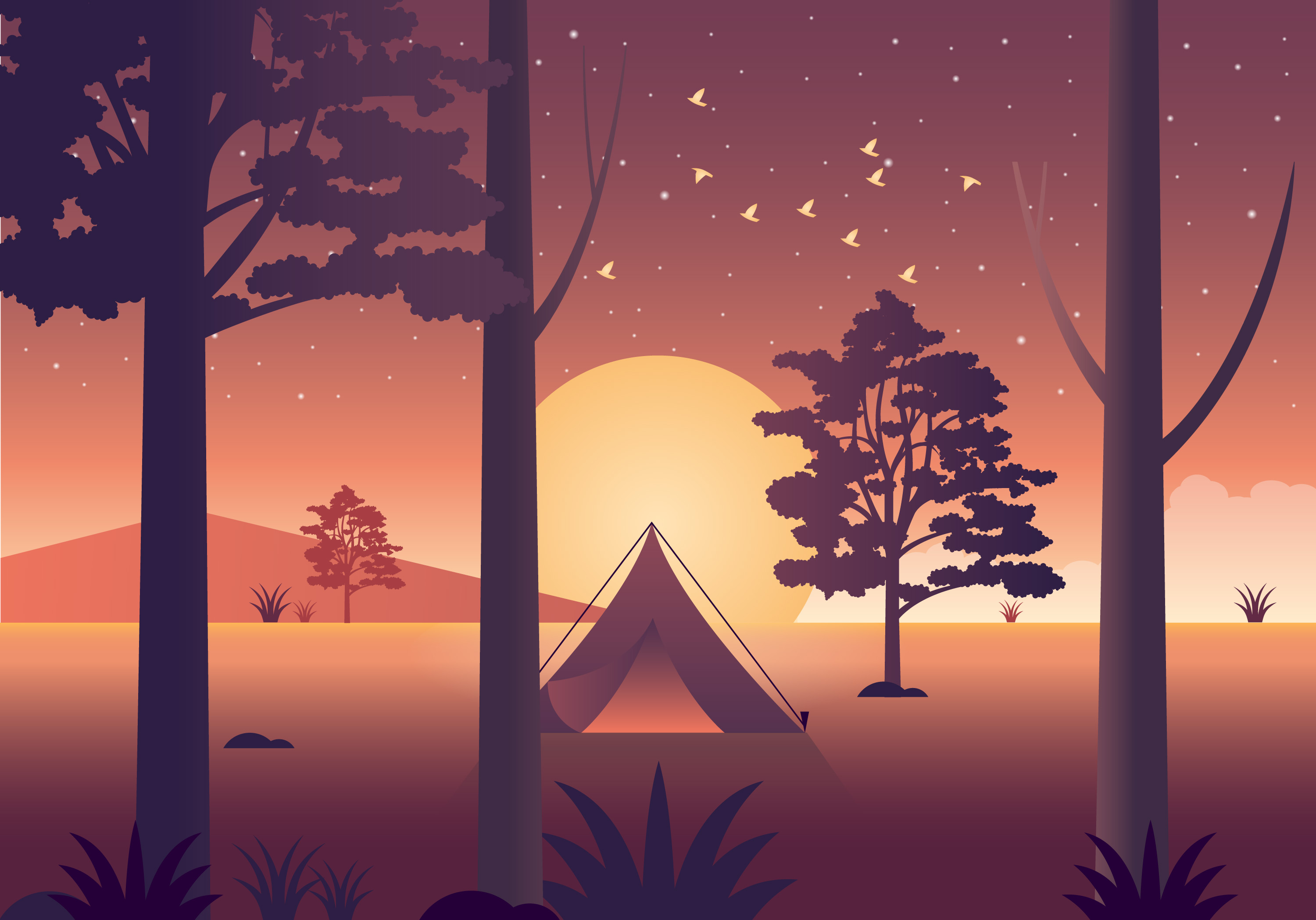 Vector Beautiful Nature Illustration 239809 Vector Art at Vecteezy