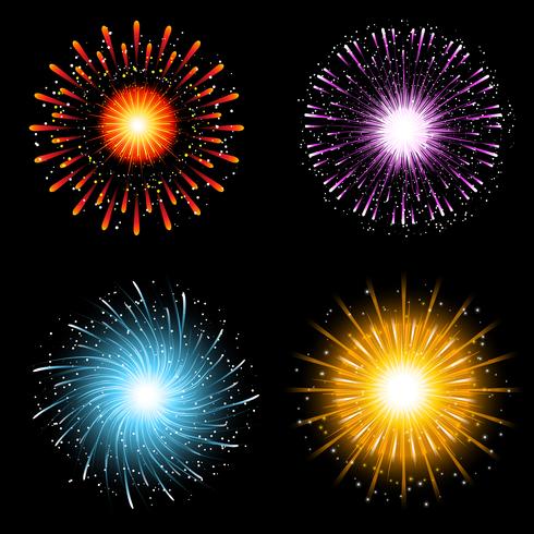 Fireworks collection vector