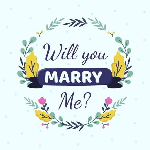 Will You Marry Me Cards Template Vector