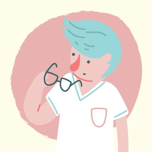 Cute Boy With Glasses vector