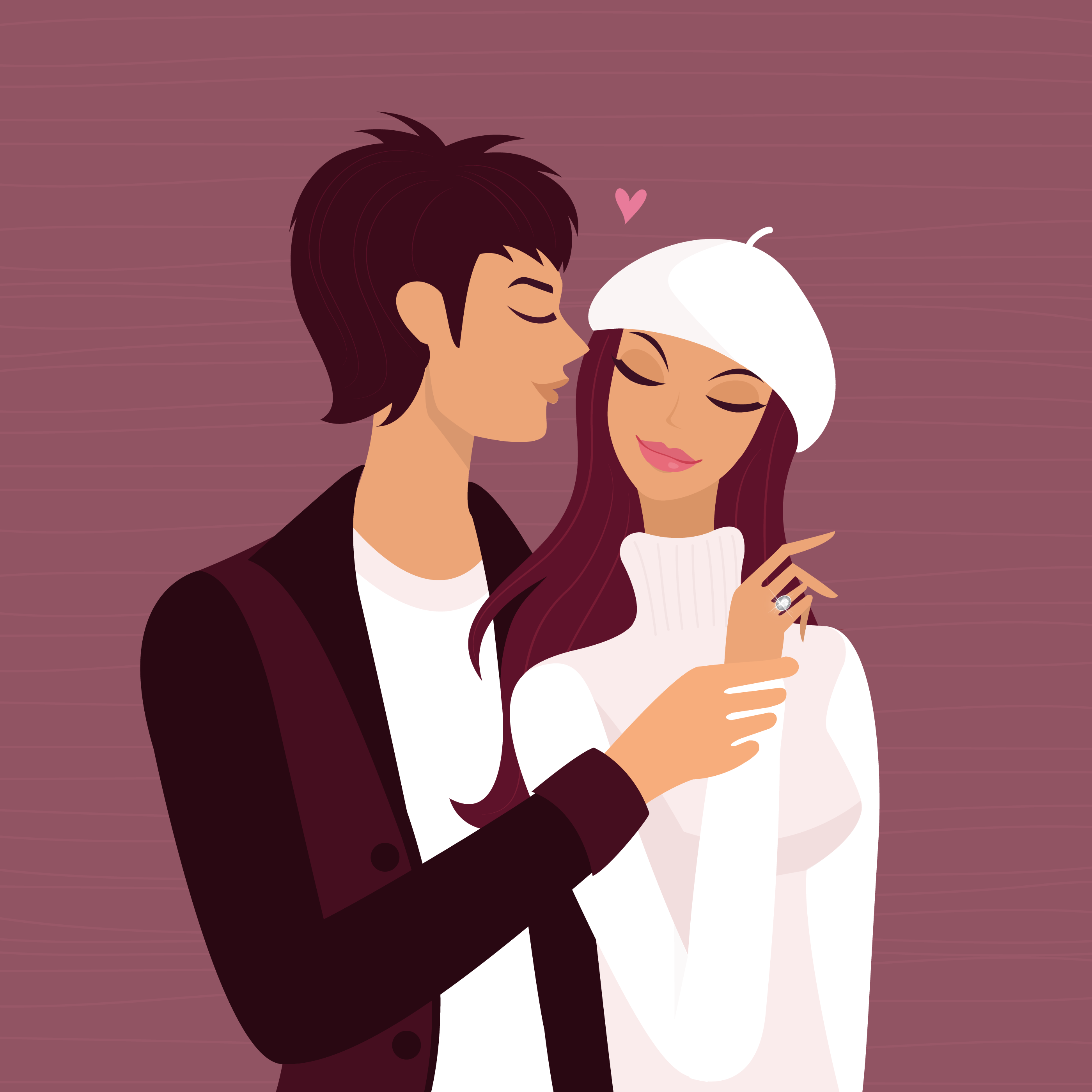 Engaged Couple In Love Illustration 240290 Vector Art At Vecteezy