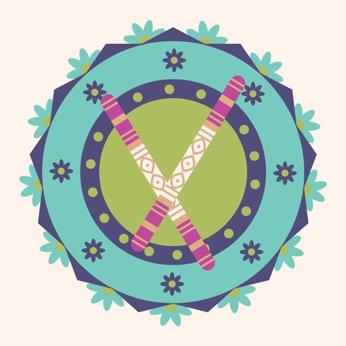 Dandiya Sticks With Mandala vector