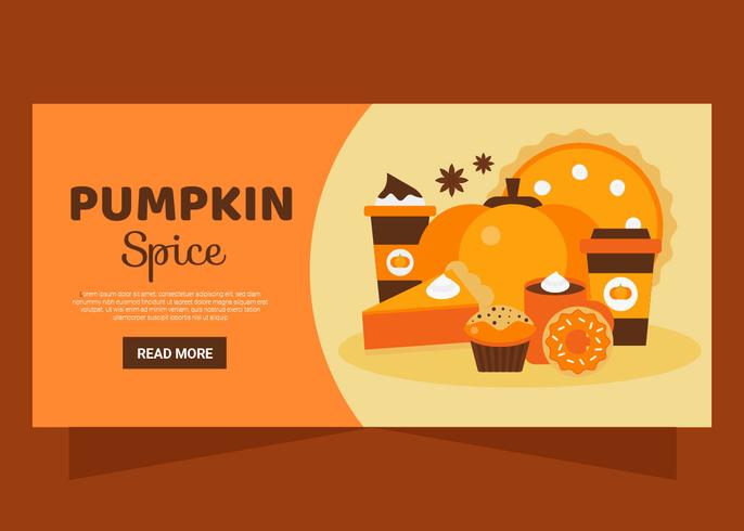 Pumpkin Spice Banner Vector