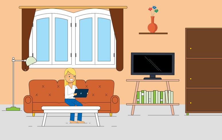 Vector Living Room Illustration