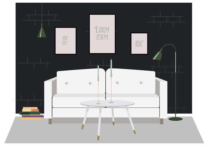 Vector Living Room Furniture Illustration