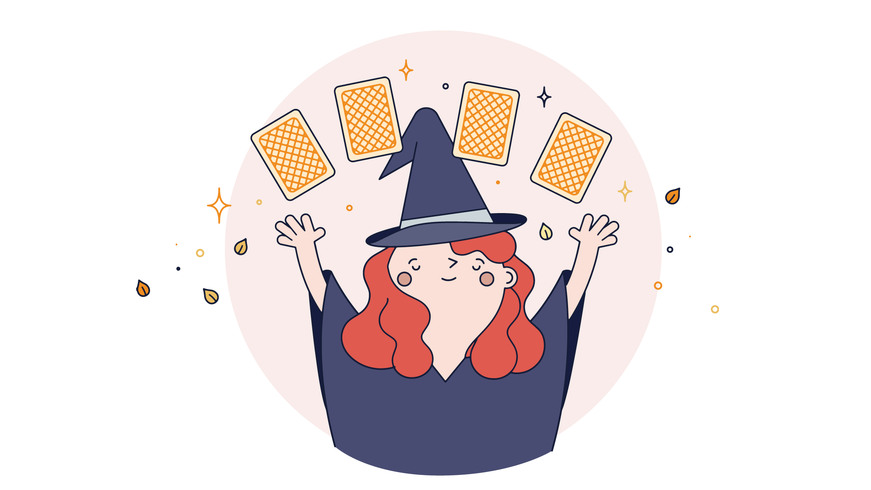 Witch Reading Tarot Vector