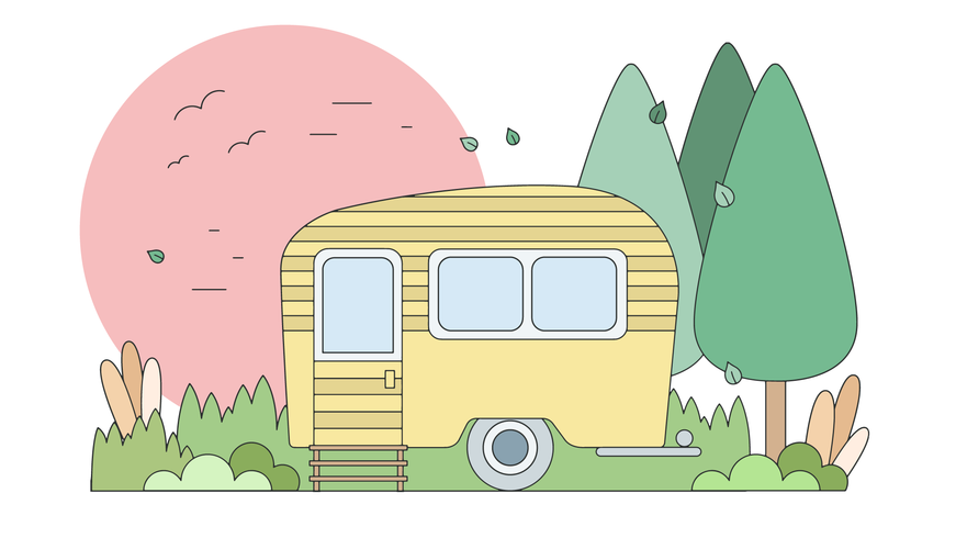 Caravan Trip Vector