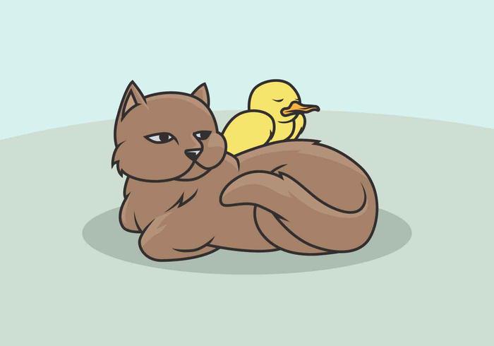 Unlikely Animal Pairs Vector Illustration