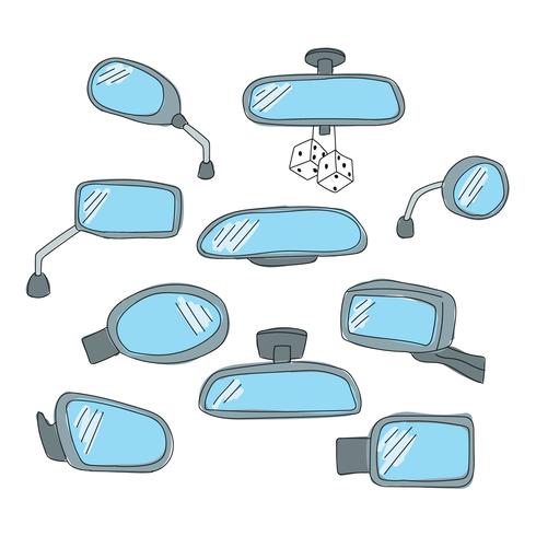 Doodled Rear View Mirrors vector