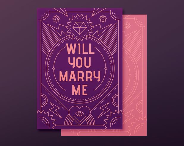 Engagement proposal card vector