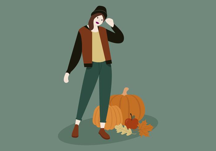 Chica Autumn Fashion vector