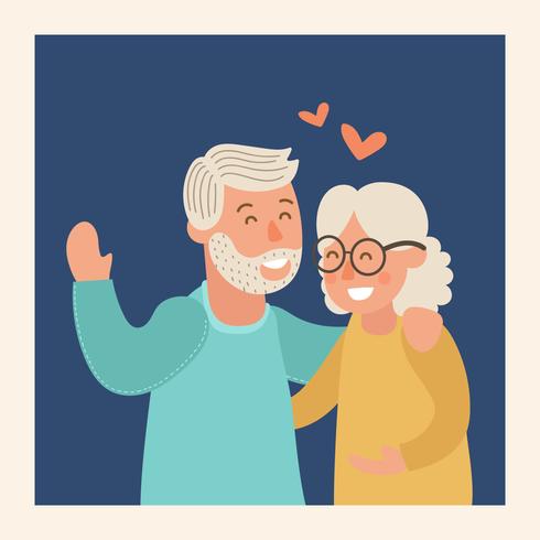 Happy Grandparents Vector Illustration