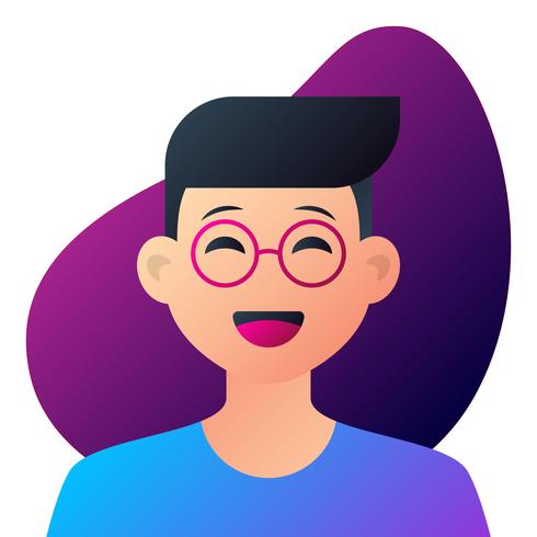 Teen Boy With Glasses Potrait vector