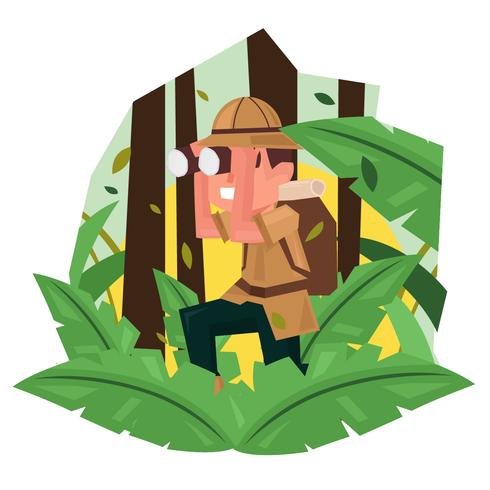 exploradores de la selva ilustración vectorial vector