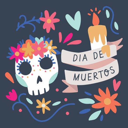 Fondo colorido para el día de los muertos vector