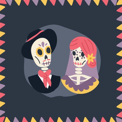 Día de los muertos Pareja vector