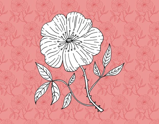 retro flower wallpaper vector