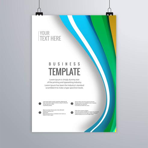 Abstract colorful wavy business brochure design vector