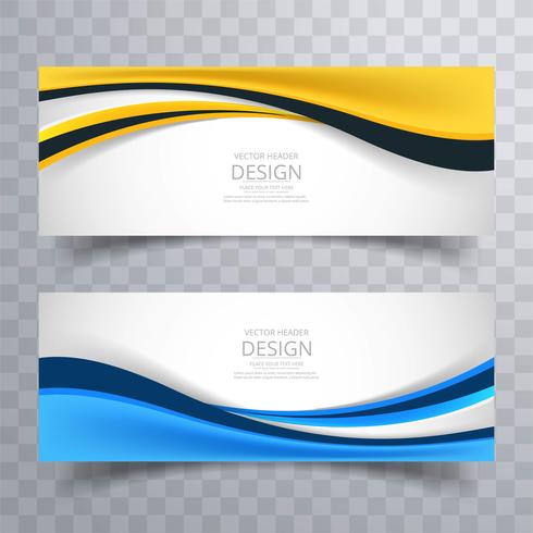 Banners brillantes coloridas creativas elegantes set vector