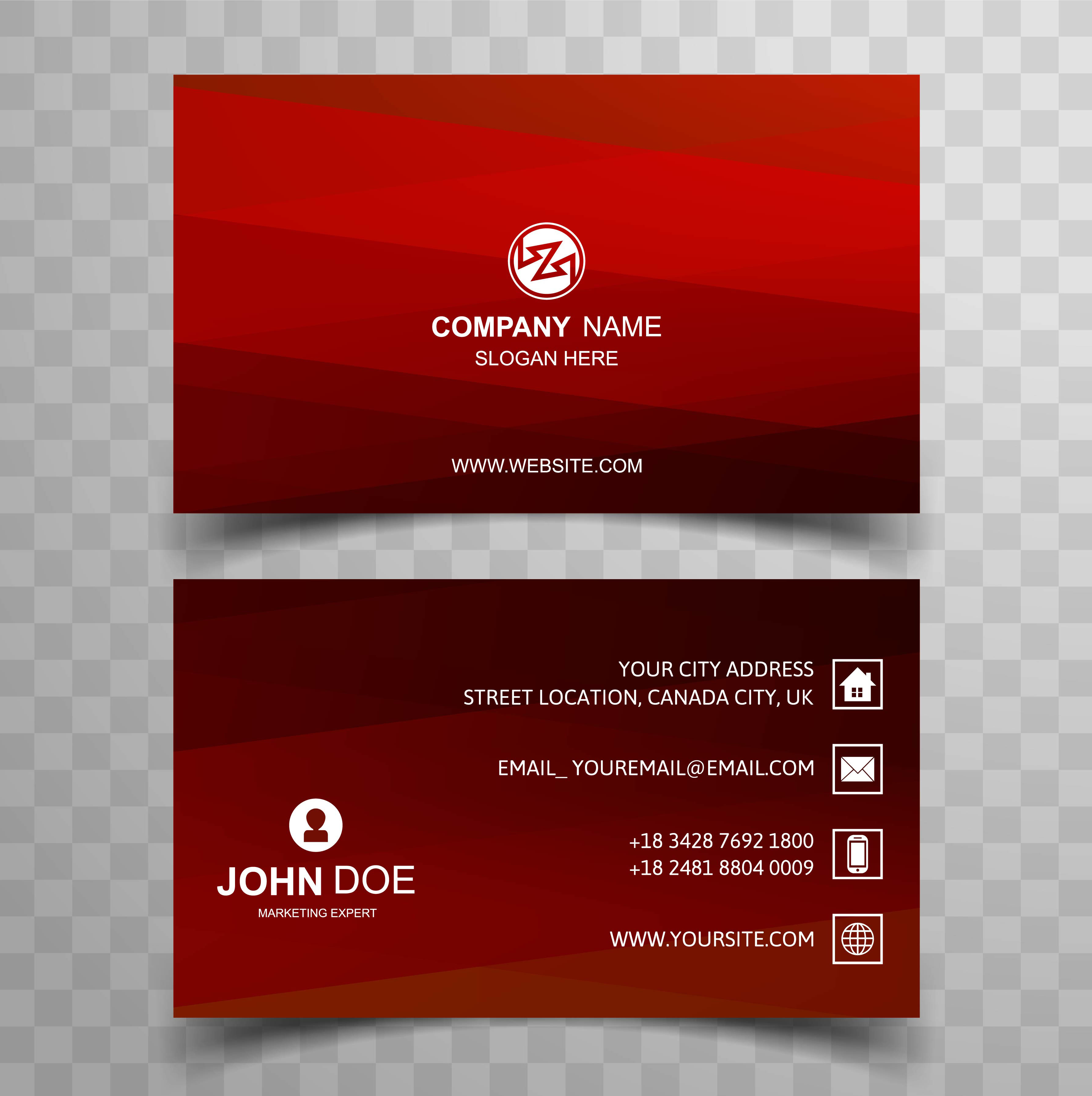 Modern red business card template design 241293 - Download Free Vectors