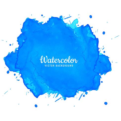 Elegant blue watercolor ink design vector