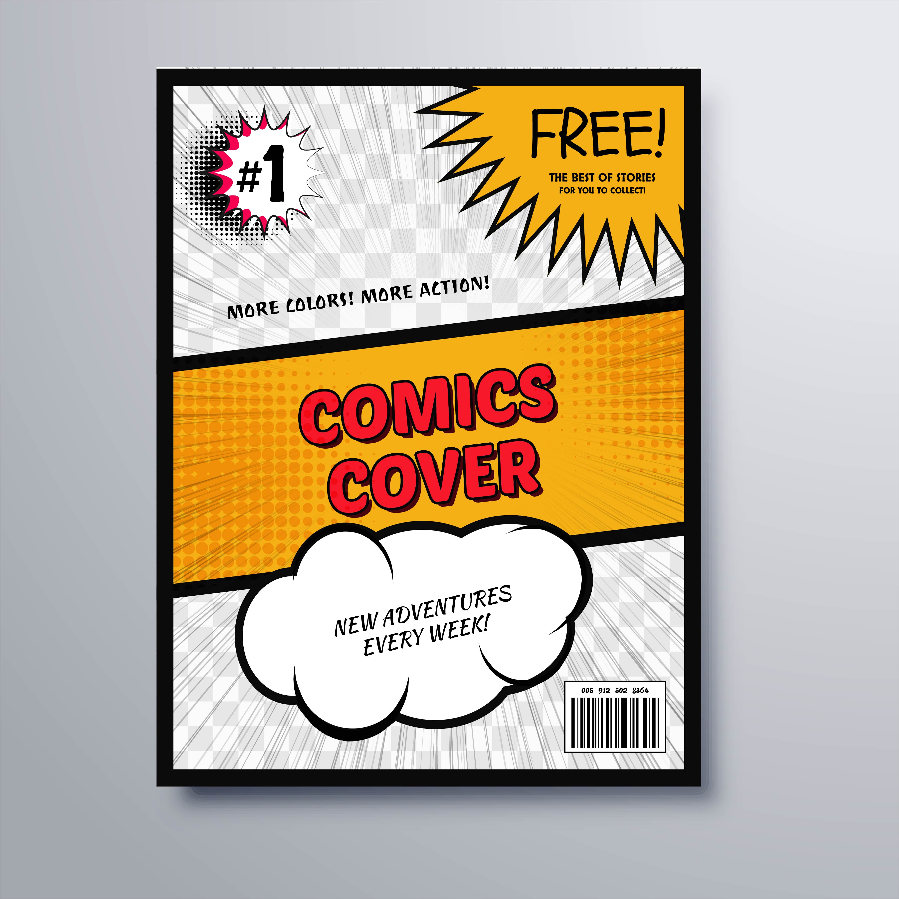 comic-book-cover-template-psd-comic-book-page-template-magazine-cover-premium-vector-in