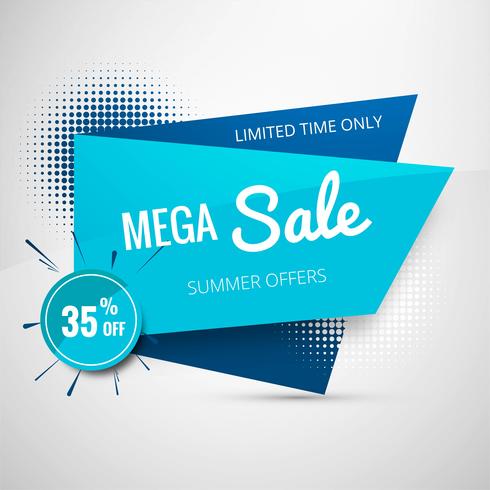 Mega sale template banner design vector